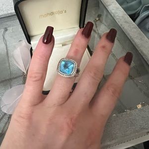 David Yurman Albion Authentic size 5 blue topaz